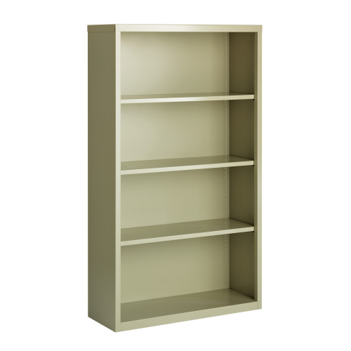 OfficeSource Steel Bookcase Collection 4 Shelf Metal Bookcase, 60" High