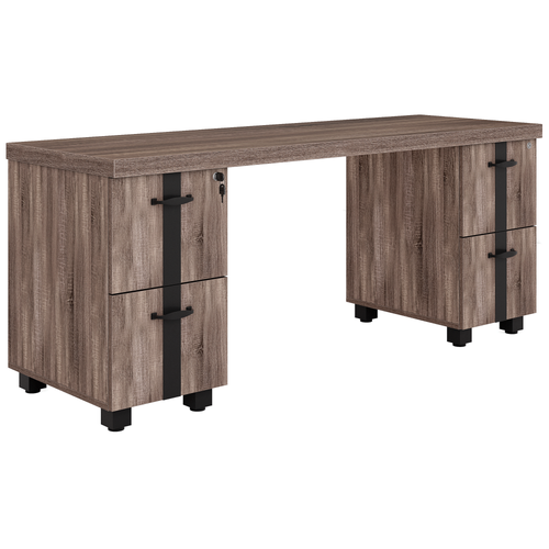 OfficeSource | Riveted | Double Pedestal Credenza