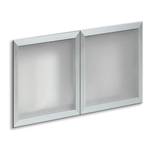 OfficeSource | OS Laminate | Optional Silver Glass Hutch Doors - For PL141OH or PL209OH Open Hutches