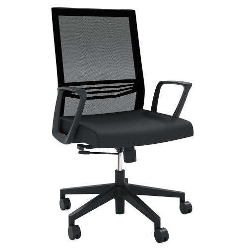 OfficeSource | Oslo | Mid-Back Mesh Conference Chair with Fixed Arms