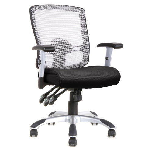 OfficeSource | Artesa | 3-Paddle, Mesh Task Chair w/Painted Metallic Nylon Base & Arms