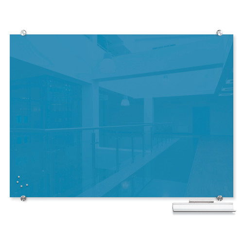 Visionary Hierarchy Magnetic Glass Dry Erase Board - 48"W x 36"H