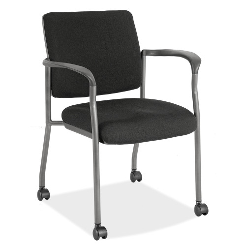 OfficeSource | Advanced Collection | Guest Chair with Arms and Titanium Gray Frame