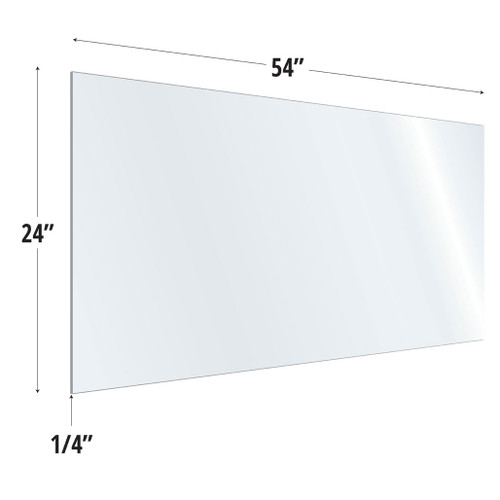 OfficeSource SafeGuard Barrier Collection Clear Acrylic Screen with Square Edges - 54"W x 24"H