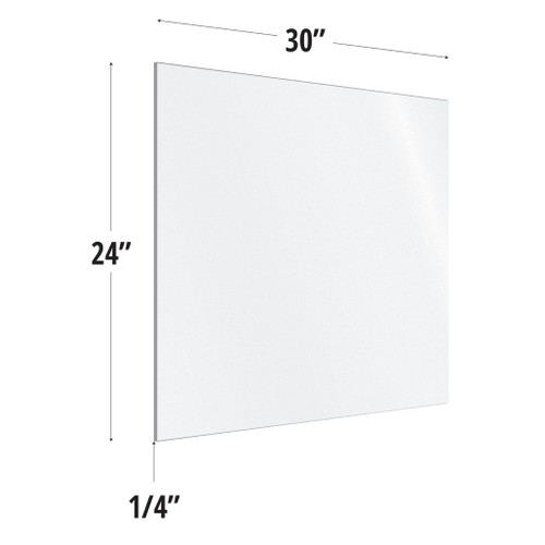 OfficeSource | SafeGuard Barrier | Frosted Acrylic Screen with Square Edges - 30"W x 24"H