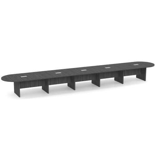 OfficeSource | OS Laminate Conference Tables | Expandable Racetrack Conference Table with Slab Base - 24'