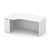 OfficeSource | OS Laminate | Bow Front Desk Shell with Left Corner Extension