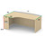 OfficeSource | OS Laminate | Bow Front Desk Shell with Left Corner Extension