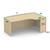 OfficeSource | OS Laminate | Bow Front Desk Shell with Right Corner Extension