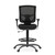 OfficeSource | CoolMesh Pro Collection | Mesh Back Task Stool with Adjustable Arms, Upholstered Leather Seat, Footring and Black Base