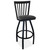 OfficeSource | Universal | Café Height High Back Wood Chair with Cushioned Seat and Black Wrinkle Steel Frame