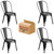 OfficeSource In-Or-Out Collection Indoor/Outdoor Distressed Dining Stack Chair