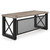 OfficeSource | Riveted | Industrial Desk with Metal X Base and Metal Mesh Modesty Panel - 71"W