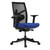 Black Mesh Back Office Chair with Light Blue Fabric Seat and Adjustable Arms