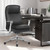 OfficeSource | Obsidian | High Back Executive Conference Chair with Fixed Aluminum Arms and Base