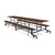 19F Mobile Cafeteria Bench Table, 12' Long, 27" High, Fusion Maple, Black Frame