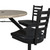 Covey , Outdoor Multi-Purpose, Cluster Table with 4 Seats, 36" Round, 29" High, Cappuccino Fiberglass Top, Black Frame, Cappuccino Fiberglass Seats