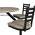 Covey , Outdoor Multi-Purpose, Cluster Table with 4 Seats, 36" Round, 29" High, Cappuccino Fiberglass Top, Black Frame, Cappuccino Fiberglass Seats
