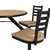 Covey Indoor Cluster Table with 4 Seats, 36" Round, 29" High, Fusion Maple Laminate Top, Black Frame, Black Wood Seats