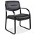 OfficeSource Merit Collection Sled Base Guest Chair with Arms, Seat Seam and Black Frame