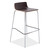 OfficeSource | Bleecker Street Collection | Cafe Height, Low Back Wood Stool with Chrome Base (Pack of 4)