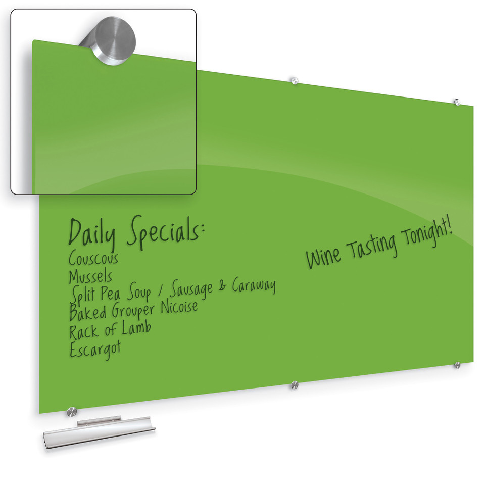 Visionary Hierarchy Magnetic Glass Dry Erase Board 45 W X 38 H Coe Distributing
