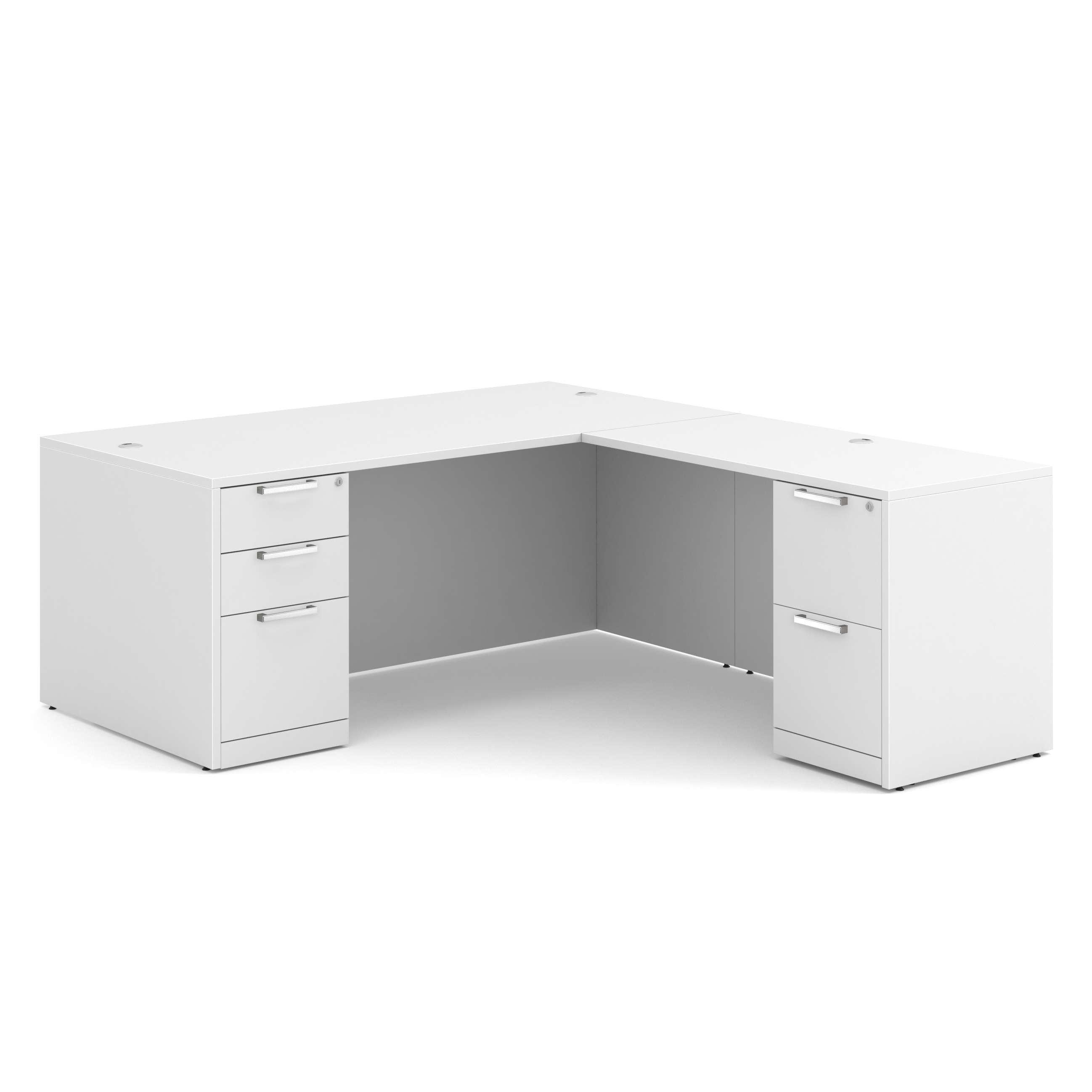 OfficeSource | OS Laminate | Double Full Pedestal ''L'' Desk - 71'' x 36''