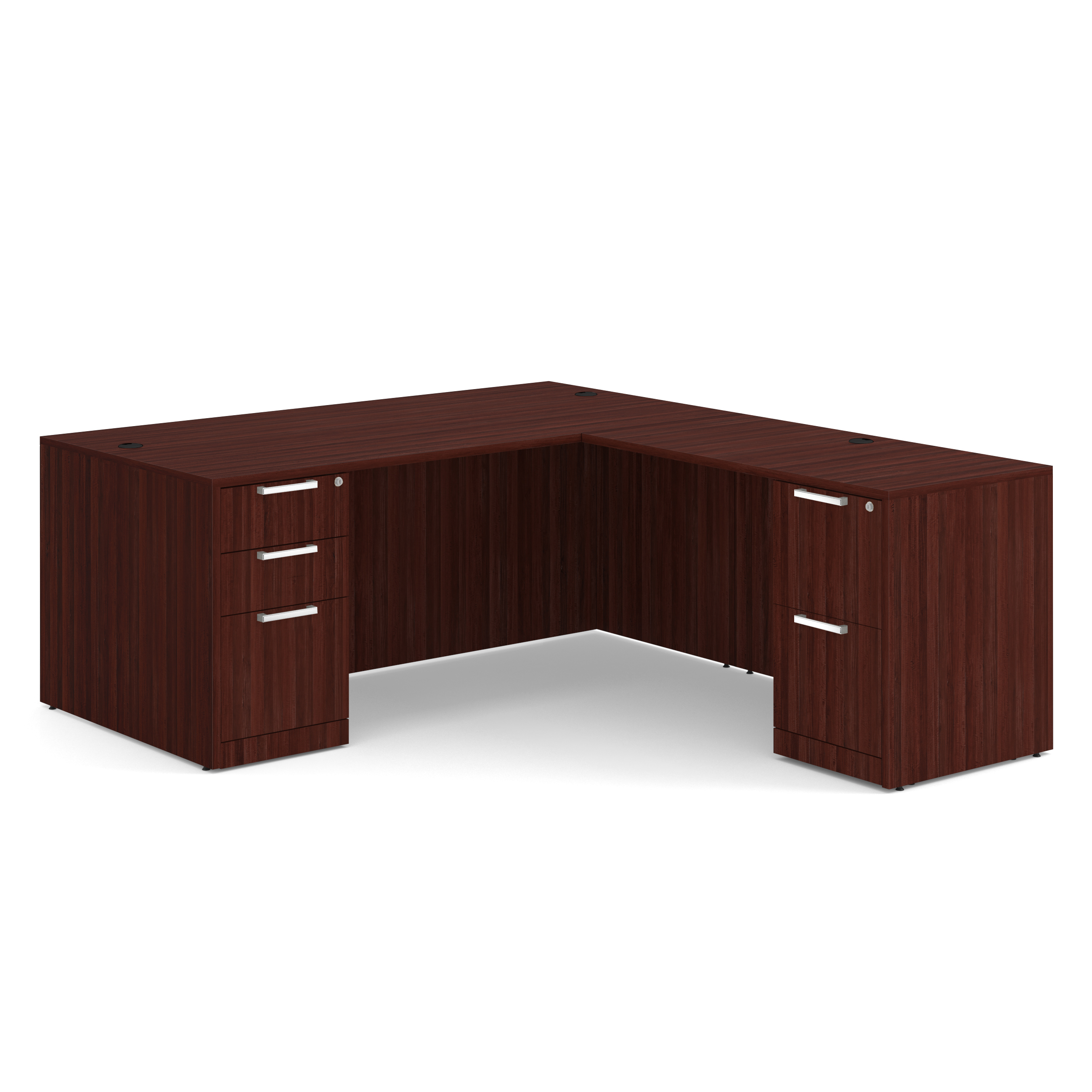 OfficeSource | OS Laminate | Double Full Pedestal ''L'' Desk - 71'' x 36''