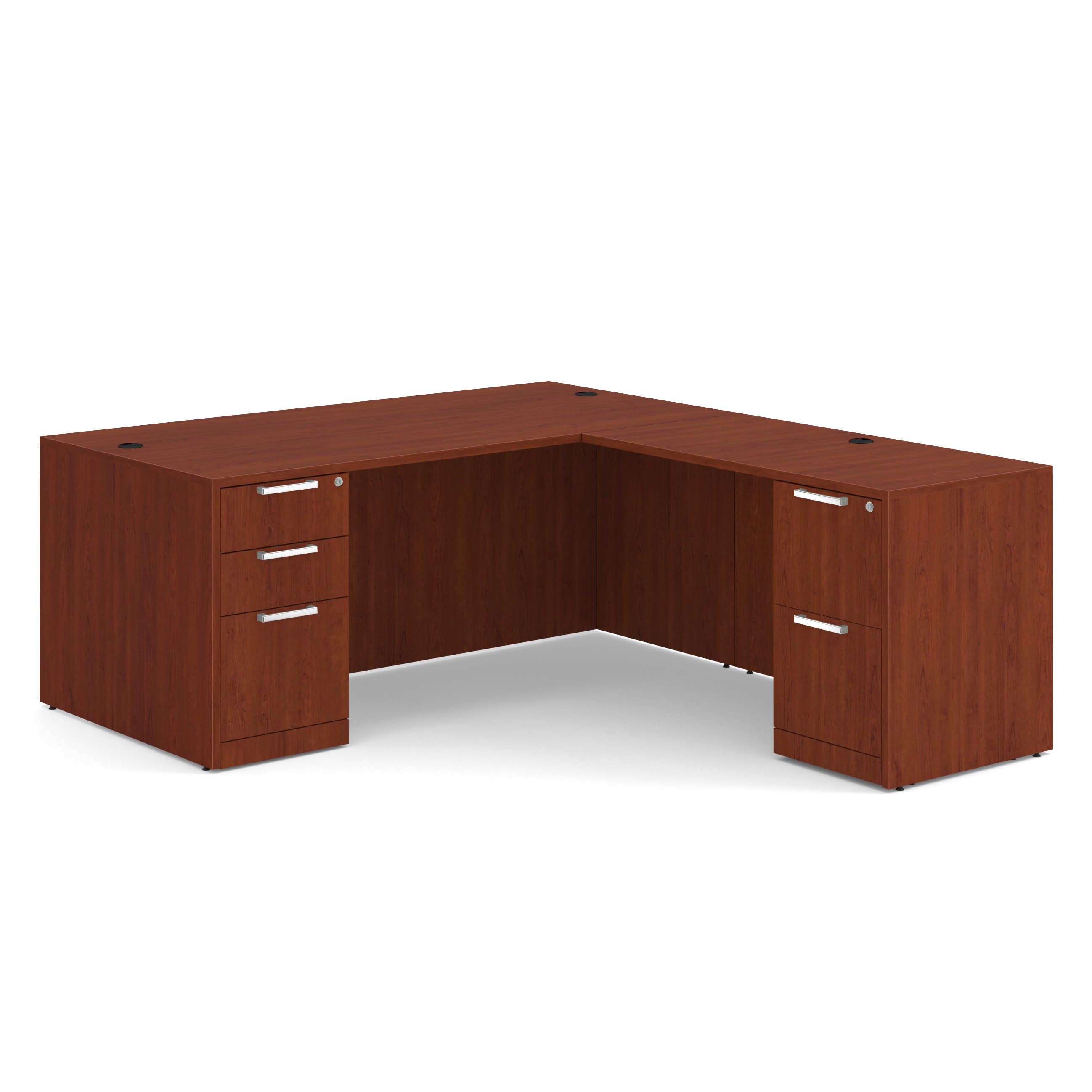 OfficeSource | OS Laminate | Double Full Pedestal ''L'' Desk - 71'' x 36''