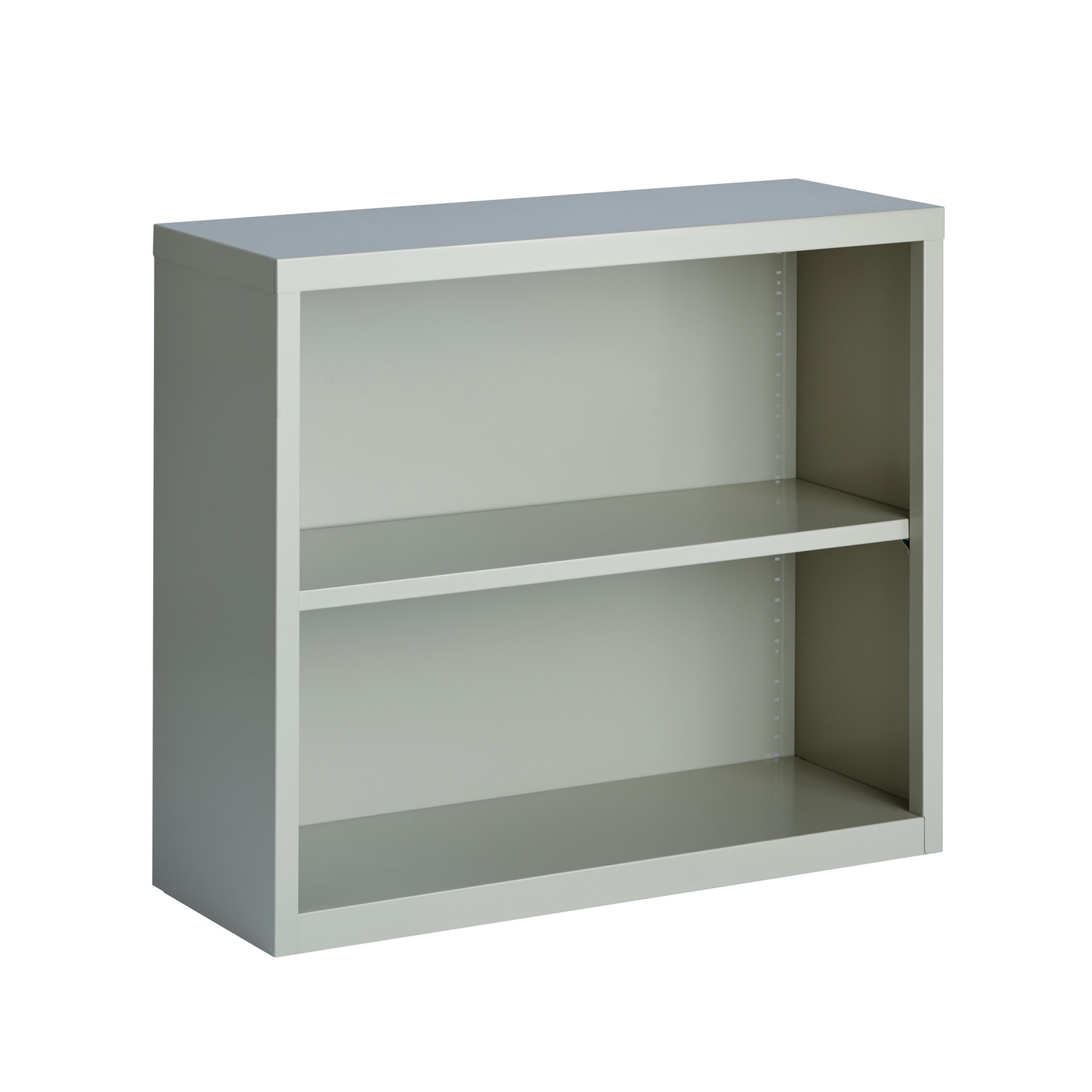 OfficeSource Steel Bookcase Collection 2 Shelf Metal Bookcase, 30" High
