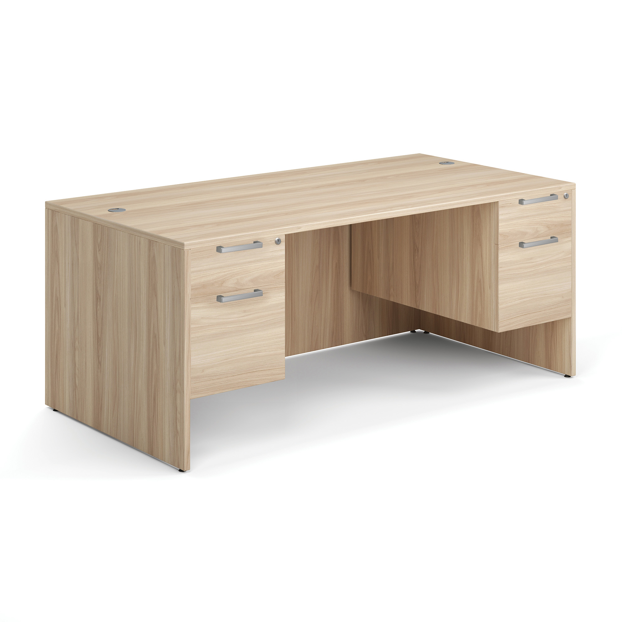 OS Laminate Double 3/4 Pedestal Desk - 71'' x 36'' - American Elm
