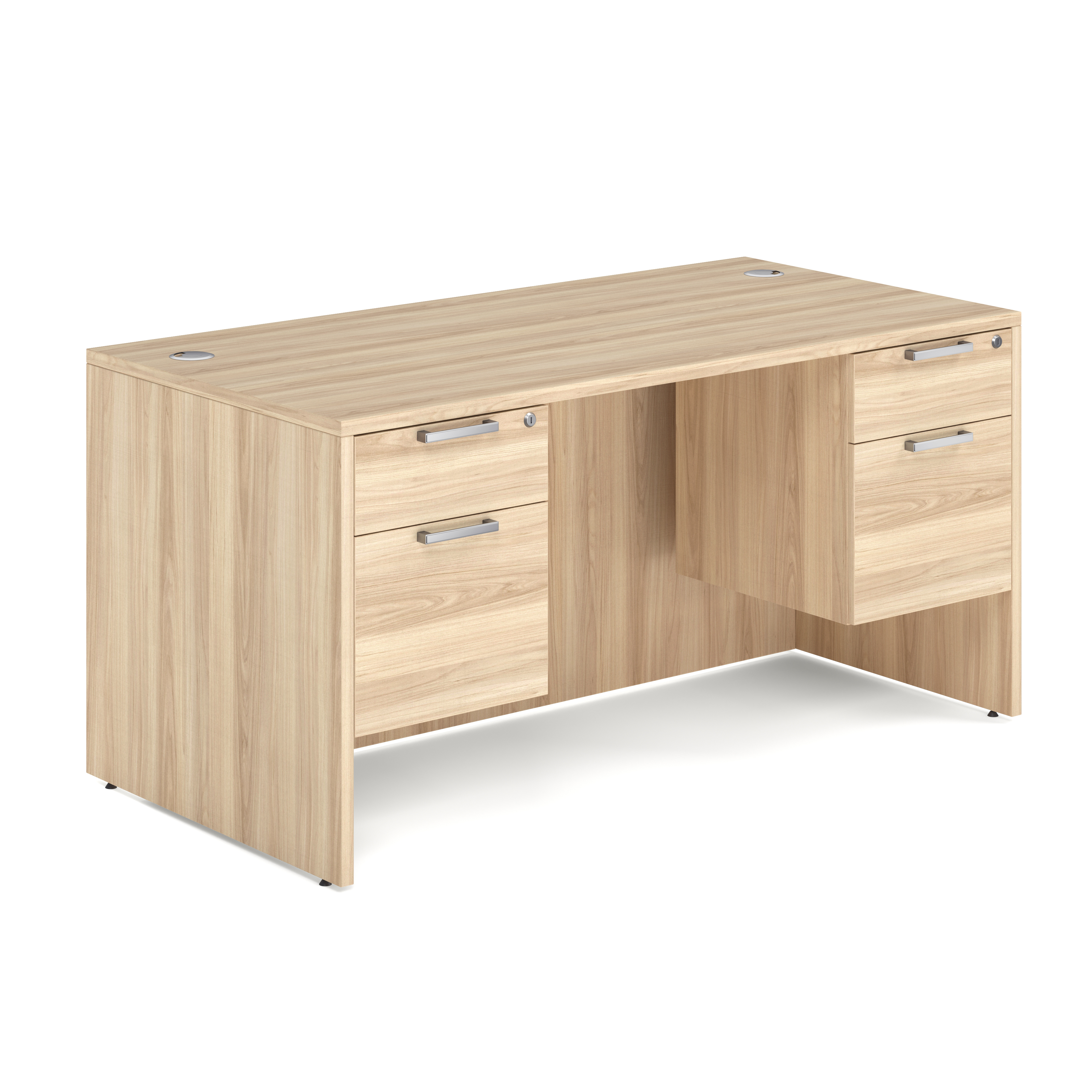OS Laminate Double 3/4 Pedestal Desk - 60'' x 30'' - American Elm
