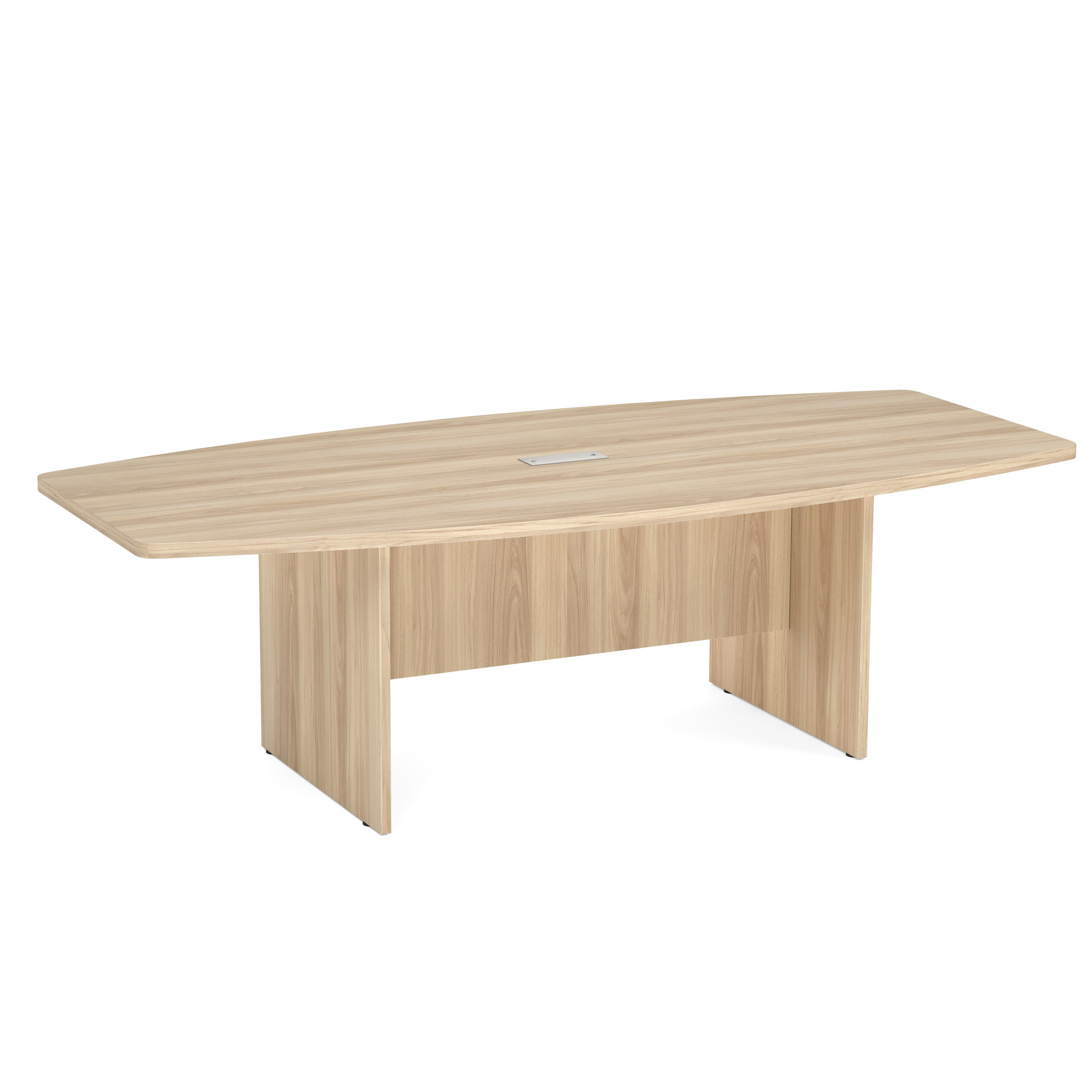 OfficeSource | OS Conference Tables | Boat Shaped Conference Table with Slab Base - 95'' - American Elm