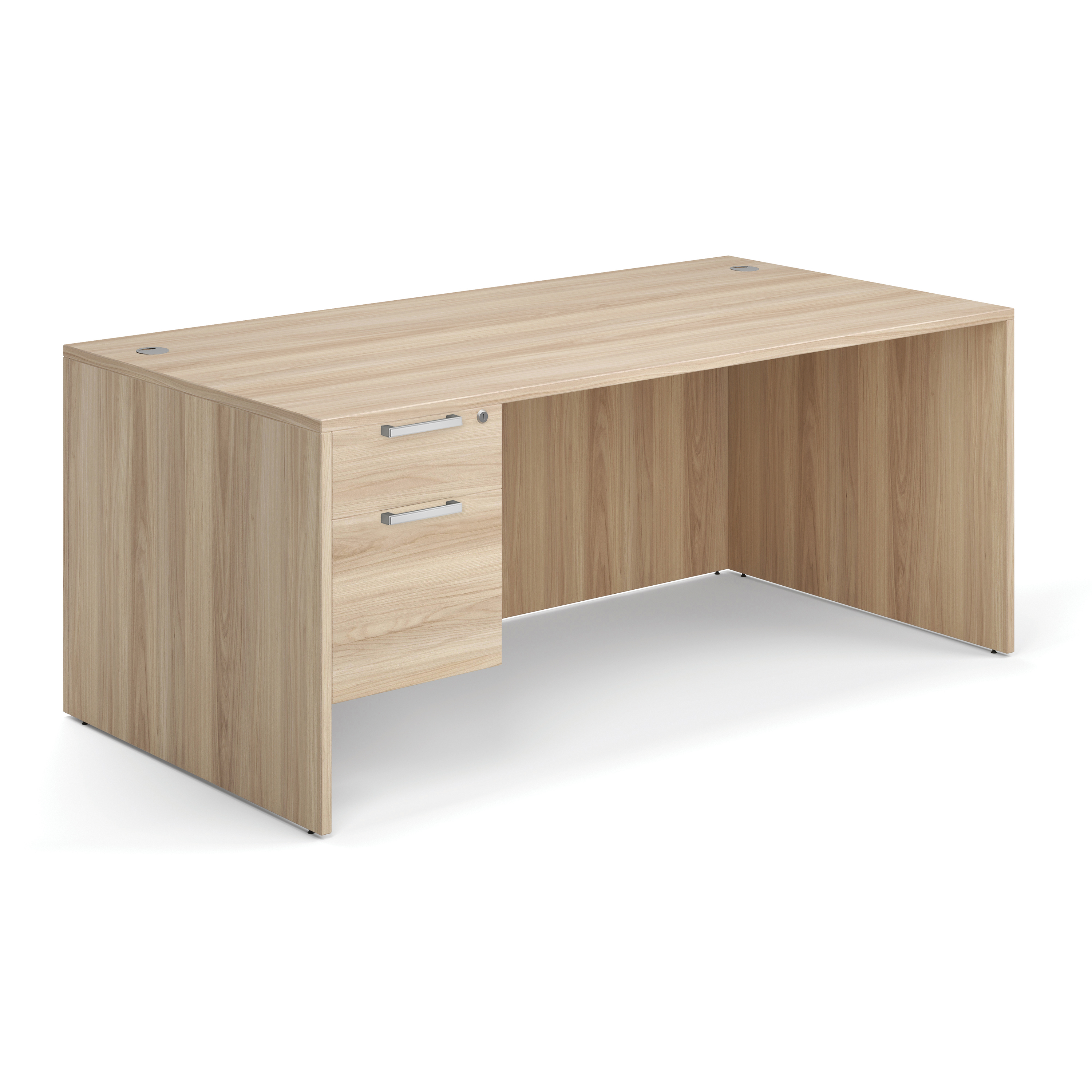 OS Laminate Single 3/4 Pedestal Desk - 71'' x 36'' - American Elm
