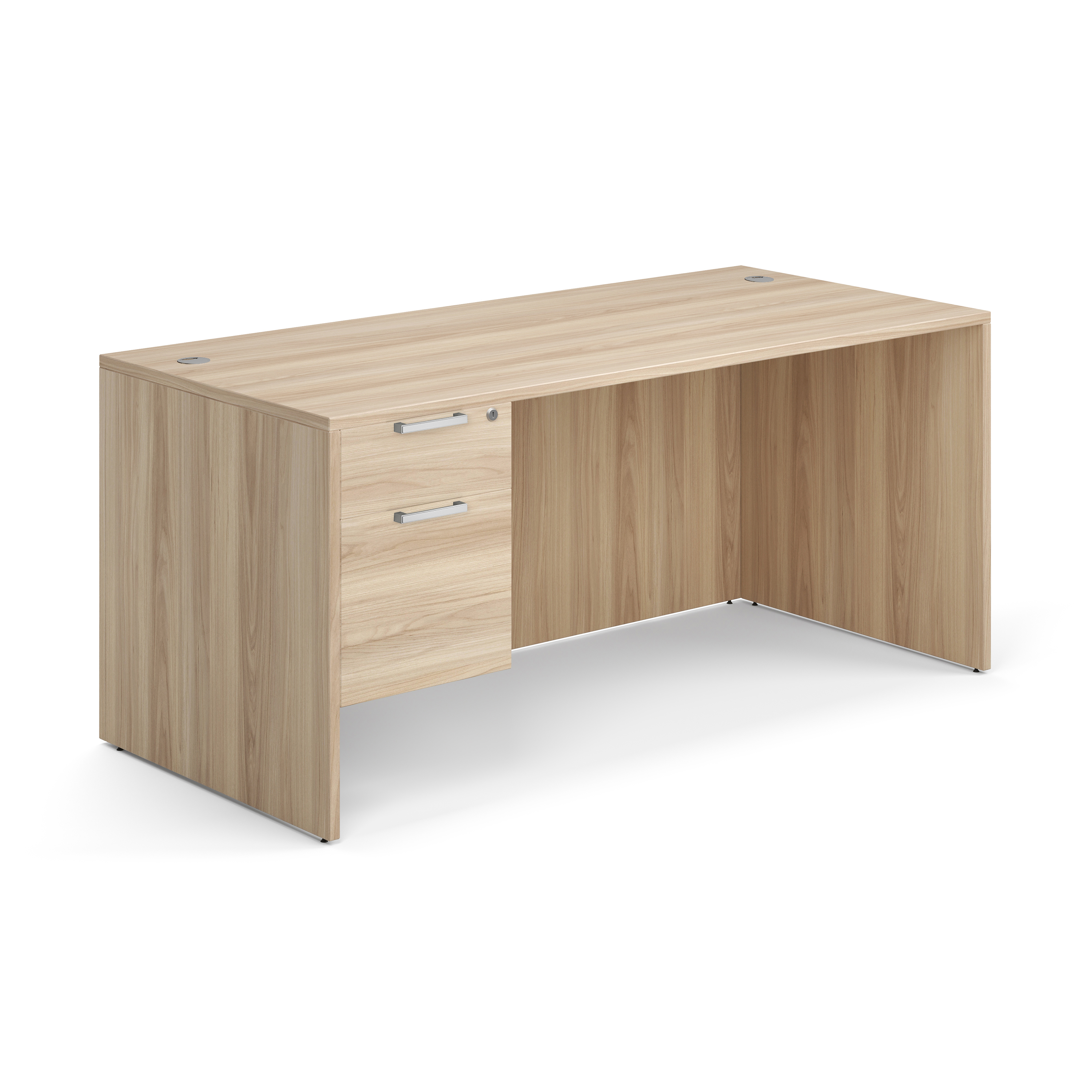 OfficeSource OS Laminate Collection Single 3/4 Pedestal Desk - 66" x 30"