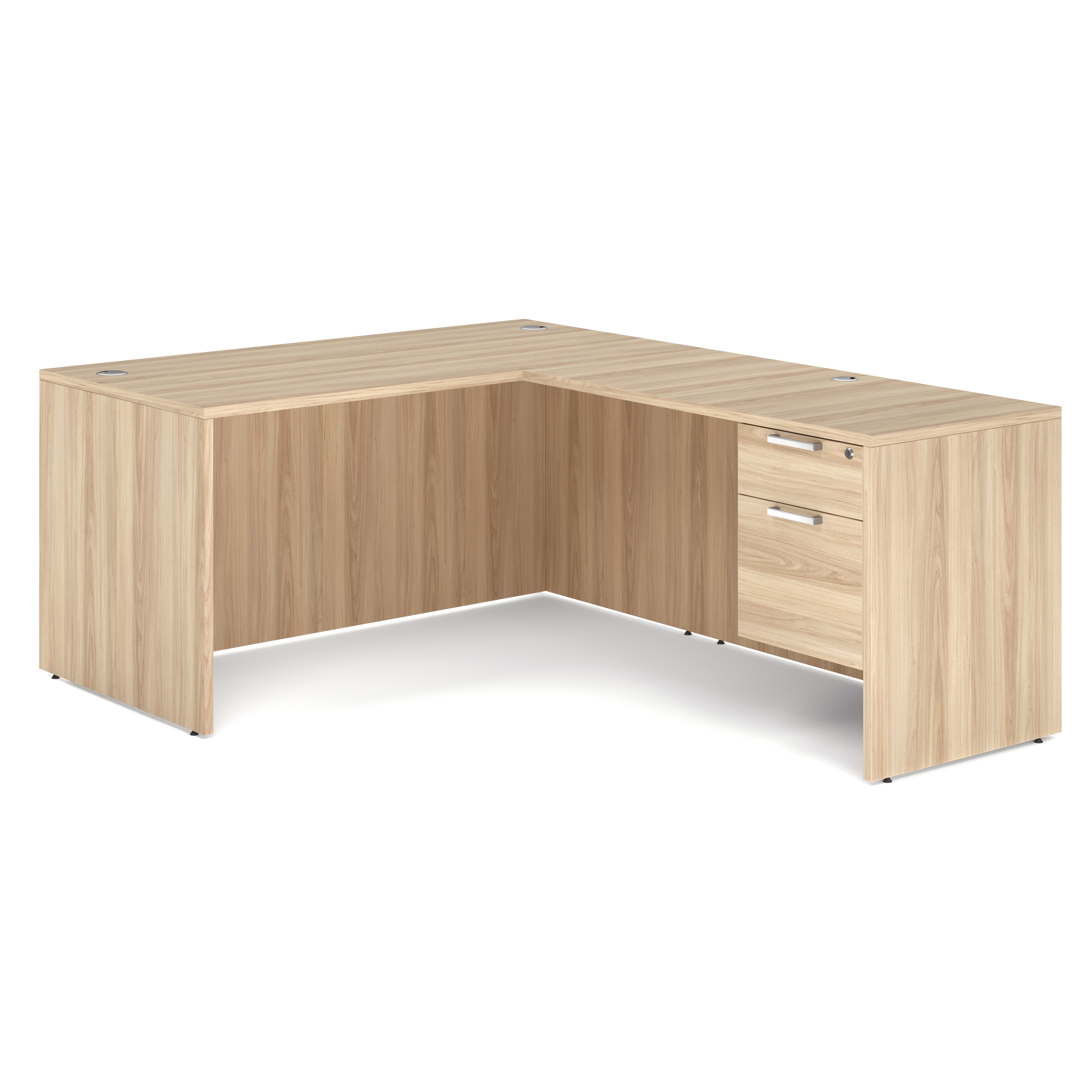 OfficeSource | OS Laminate Collection | Single 3/4 Pedestal ''L'' Desk - 71'' x 30''
