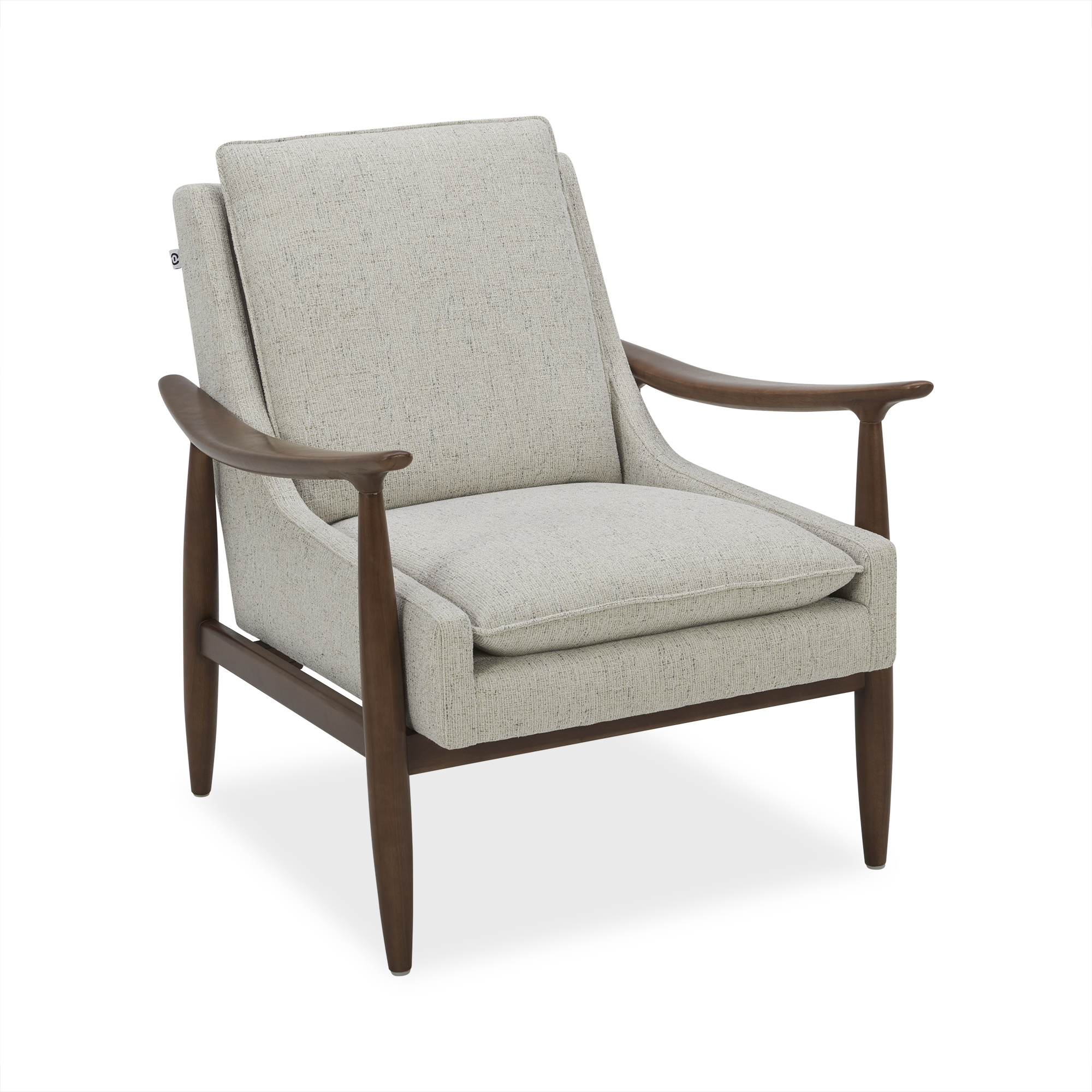 OfficeSource Mira Wood Arm Upholstered Lounge Chair - Pebble