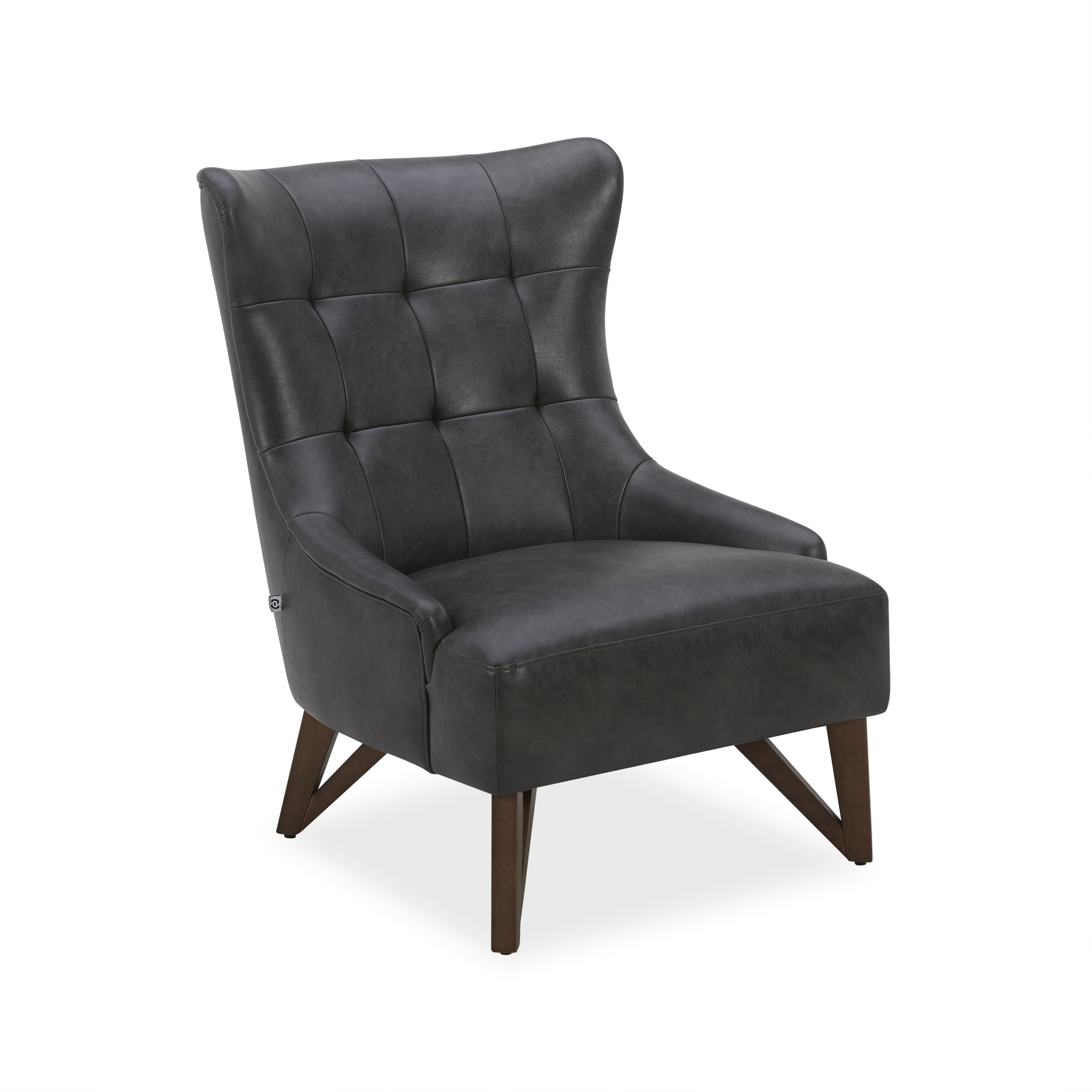 OfficeSource | Remington | Wingback Upholstered Lounge Chair - Charcoal