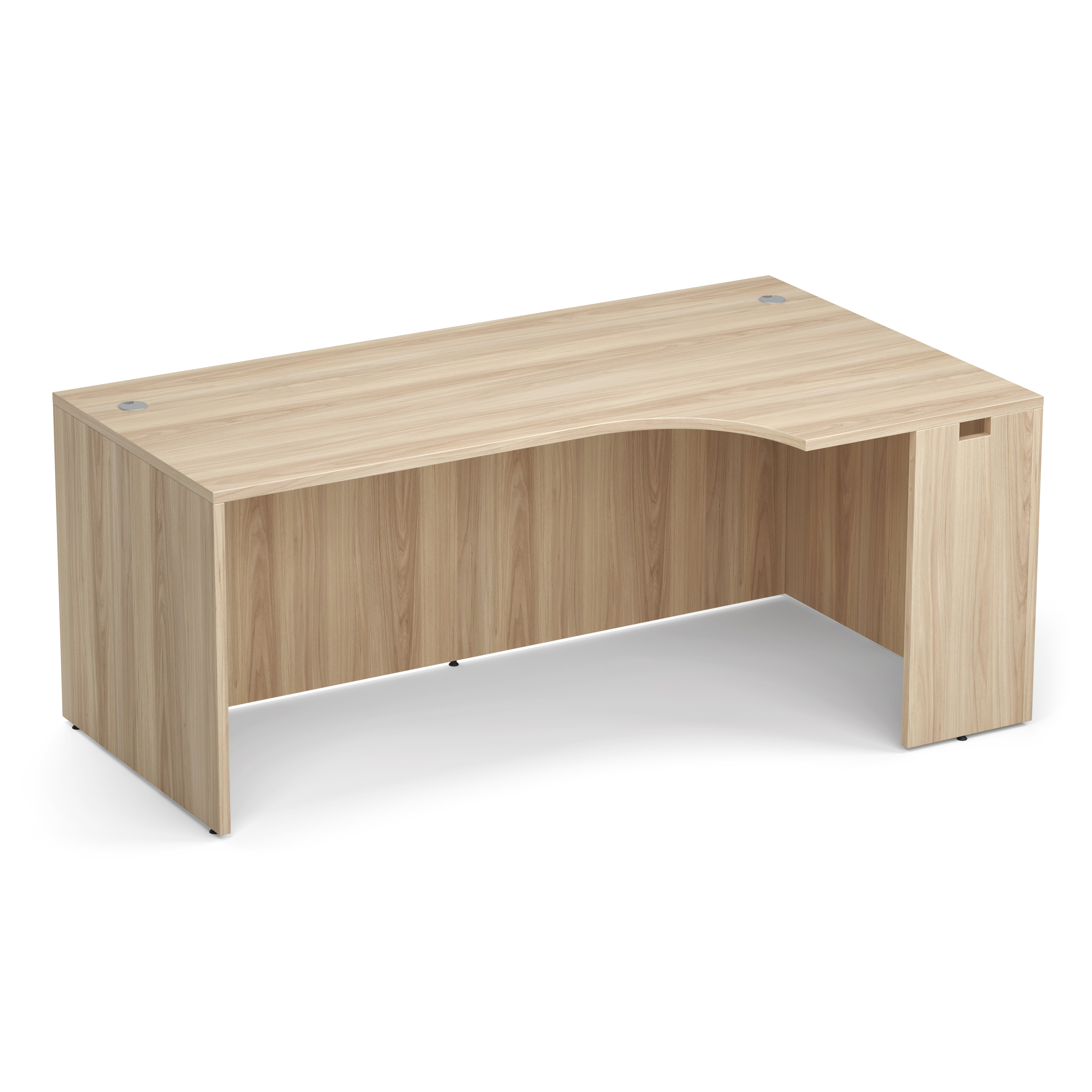 OfficeSource | OS Laminate | Right Desk Shell with Corner Extension - American Elm