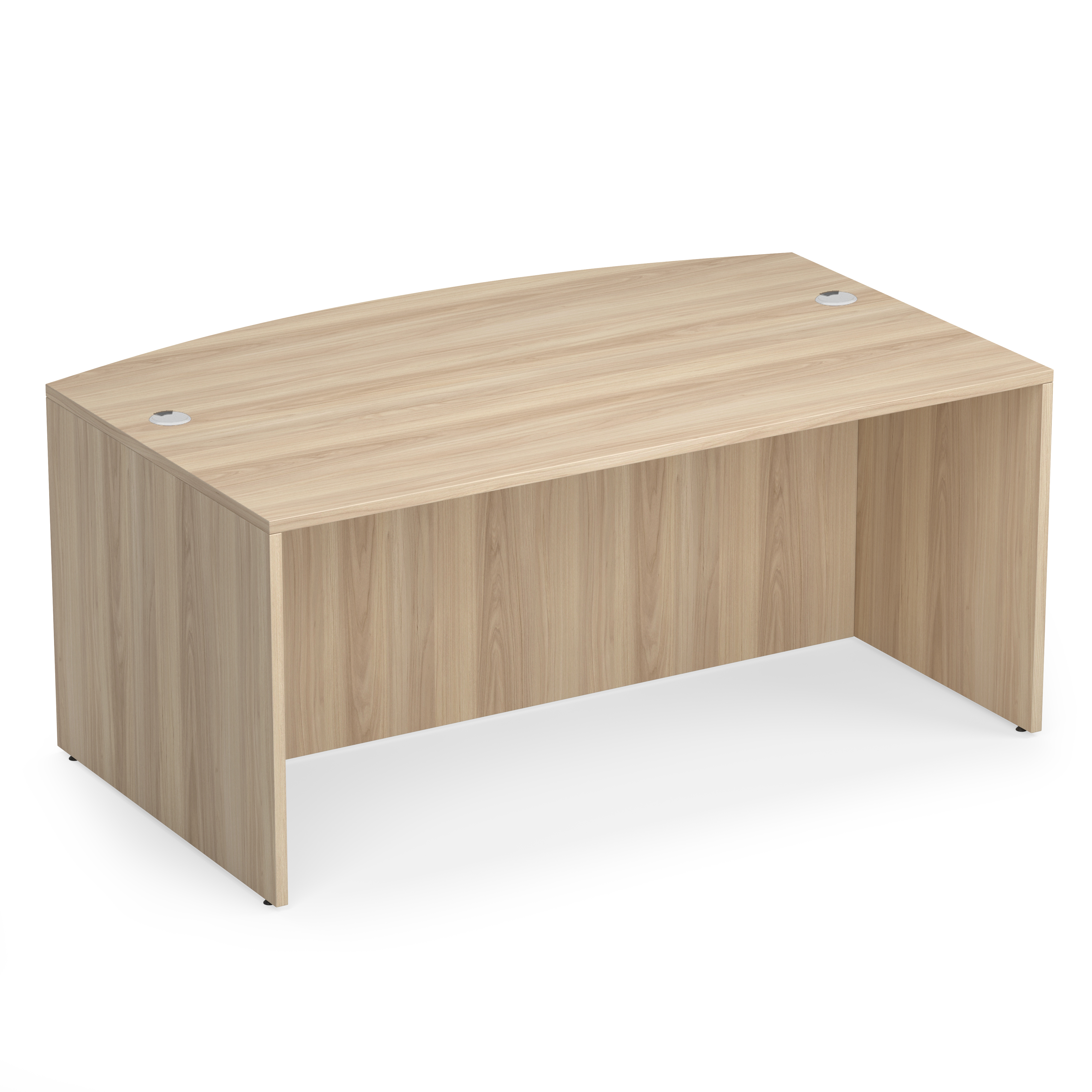 OfficeSource | OS Laminate | 66''W Bow Front Desk Shell - American Elm