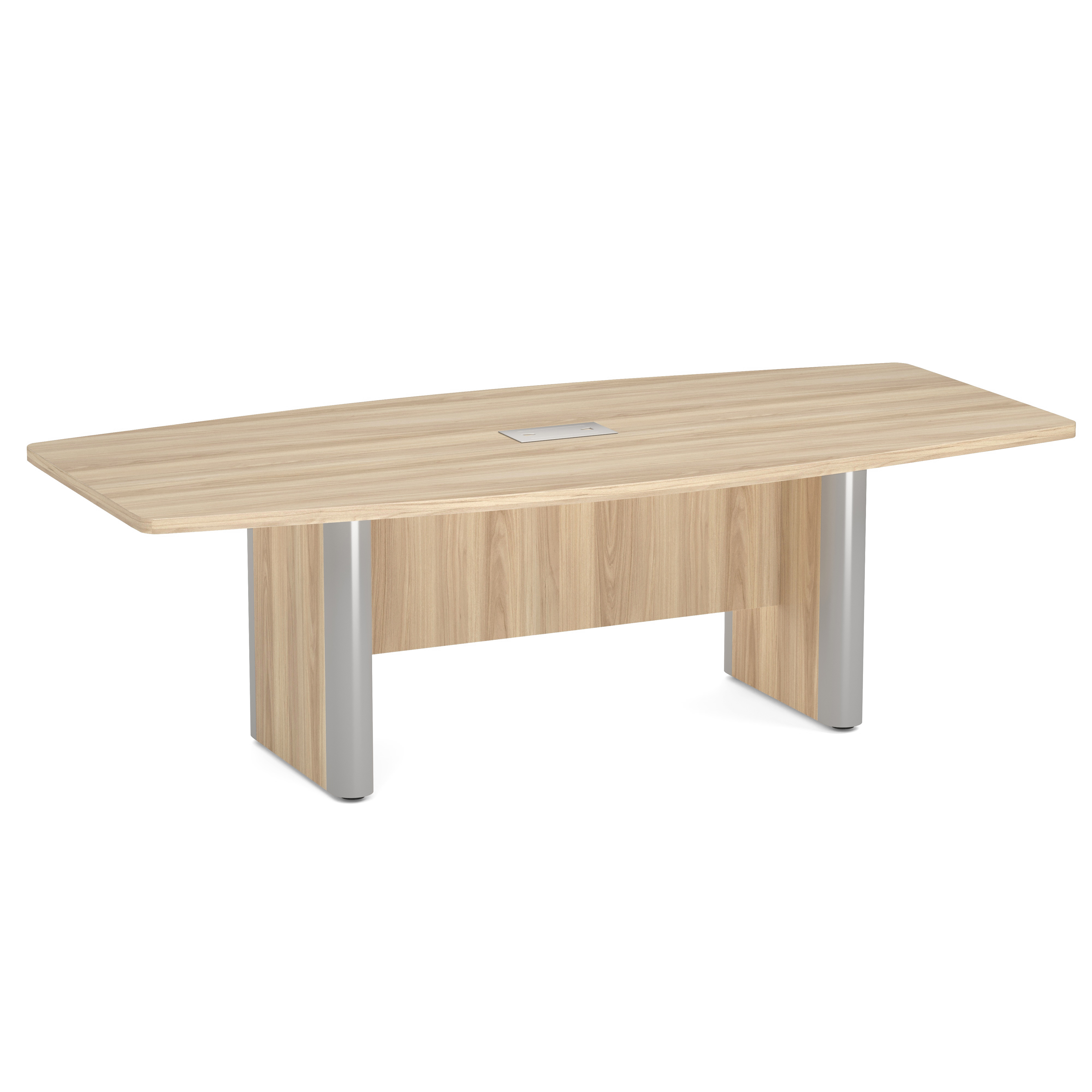 OfficeSource | OS Conference Tables | Boat Shaped Conference Table with Elliptical Base - 8' - American Elm