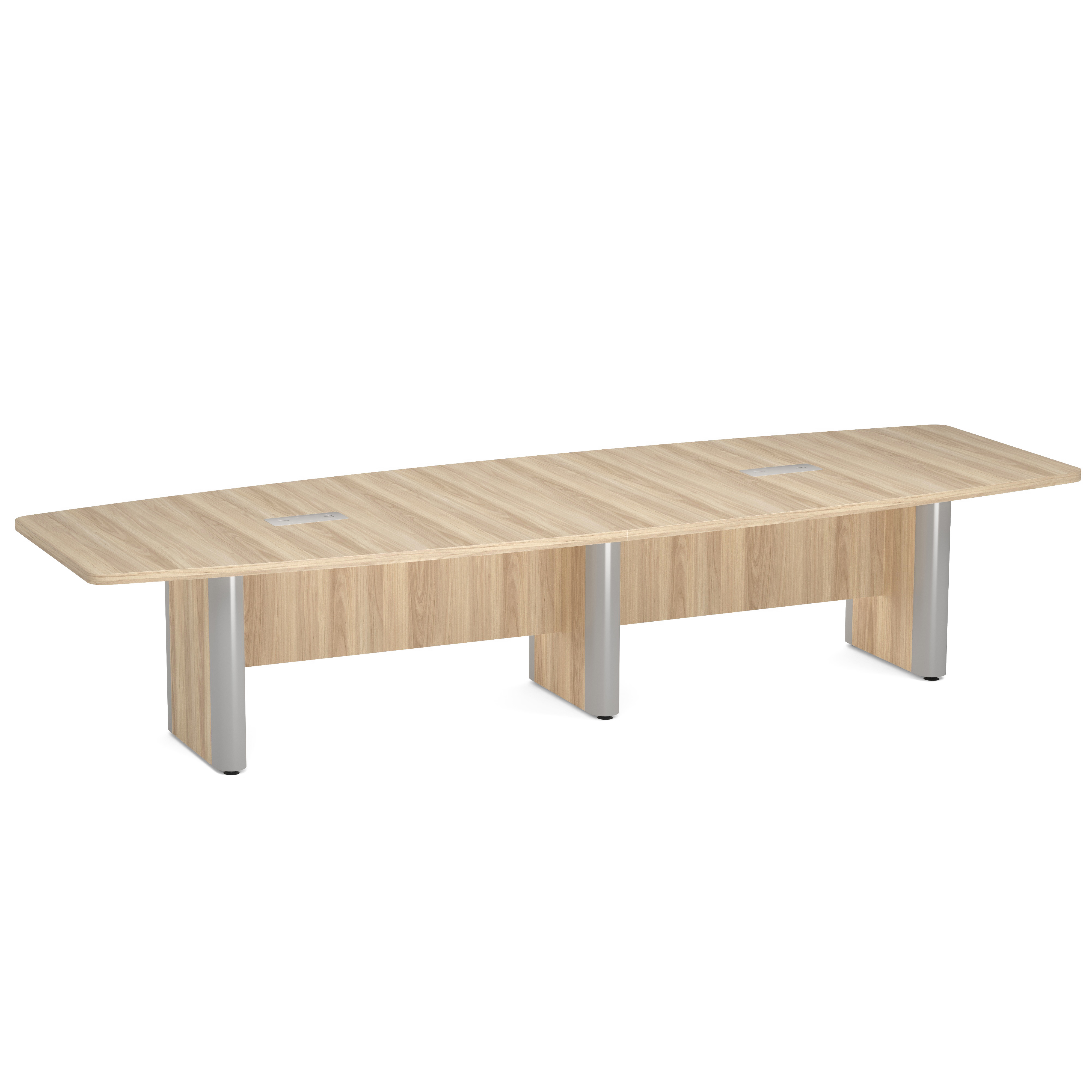 OfficeSource | OS Conference Tables | Boat Shaped Conference Table with Elliptical Base - American Elm