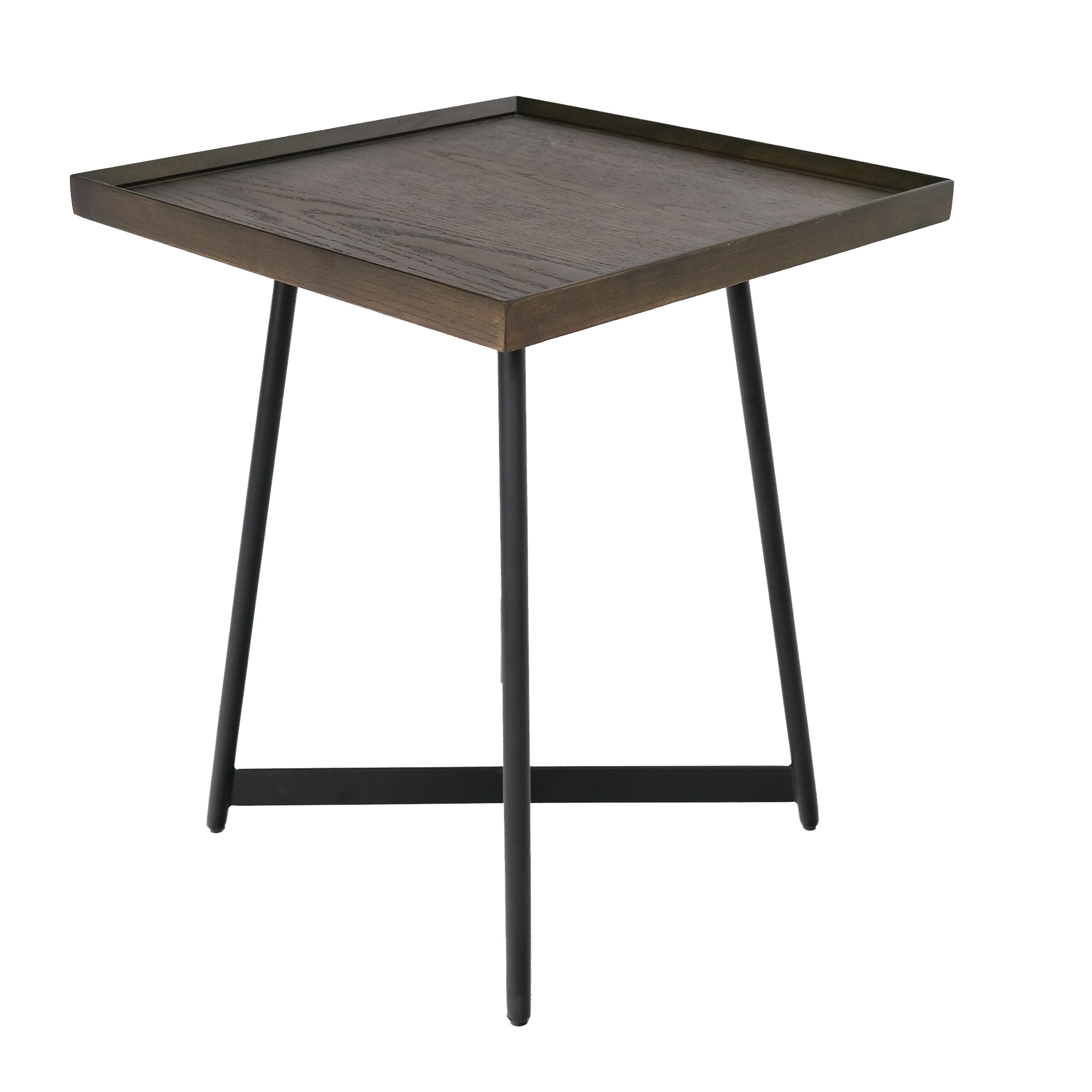 OfficeSource | Declan | 18''W Square End Table - Walnut - Black
