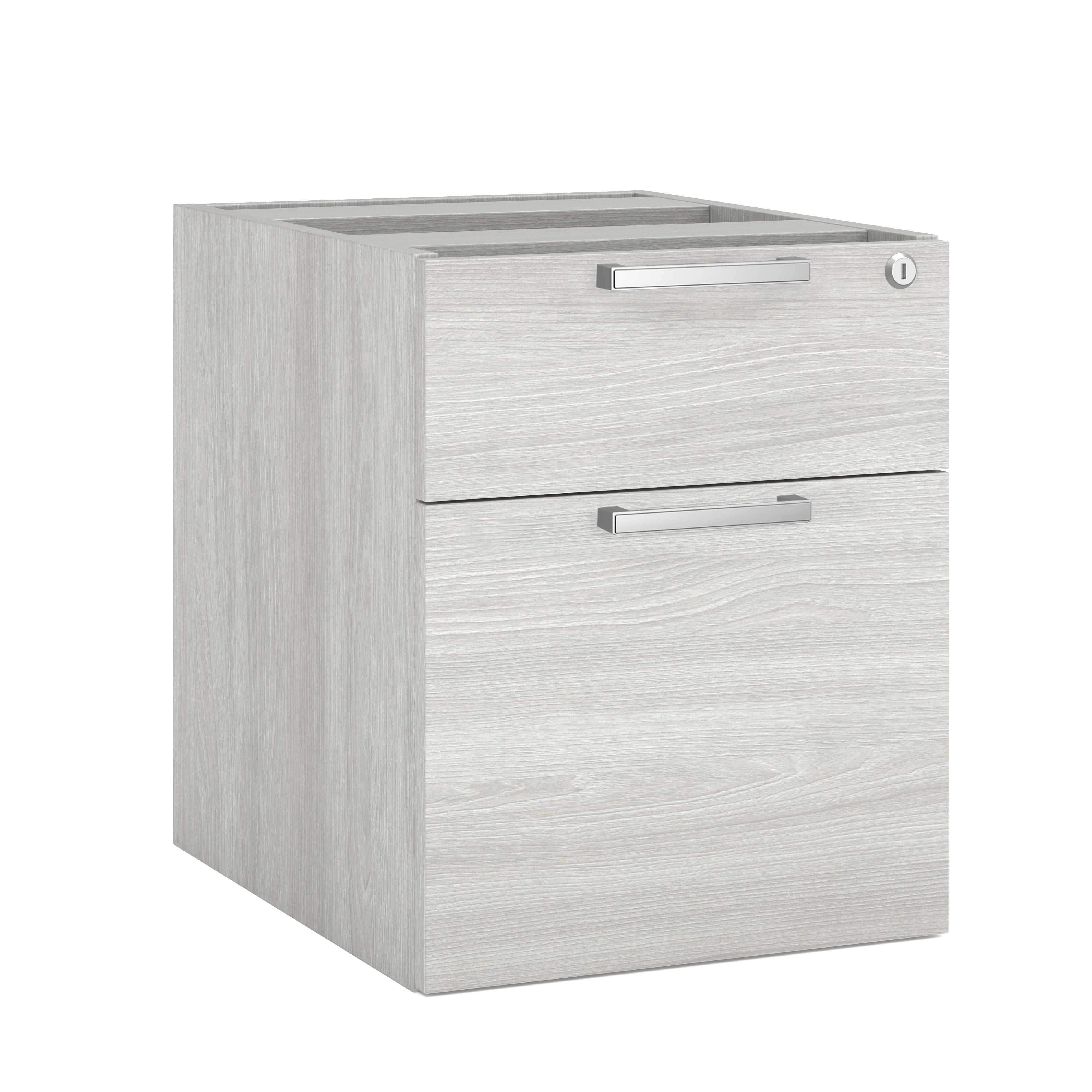 OfficeSource | OS Laminate | 2 Drawer Hanging Pedestal - Box/File - 15.5''W x 19''D - Arcadia White