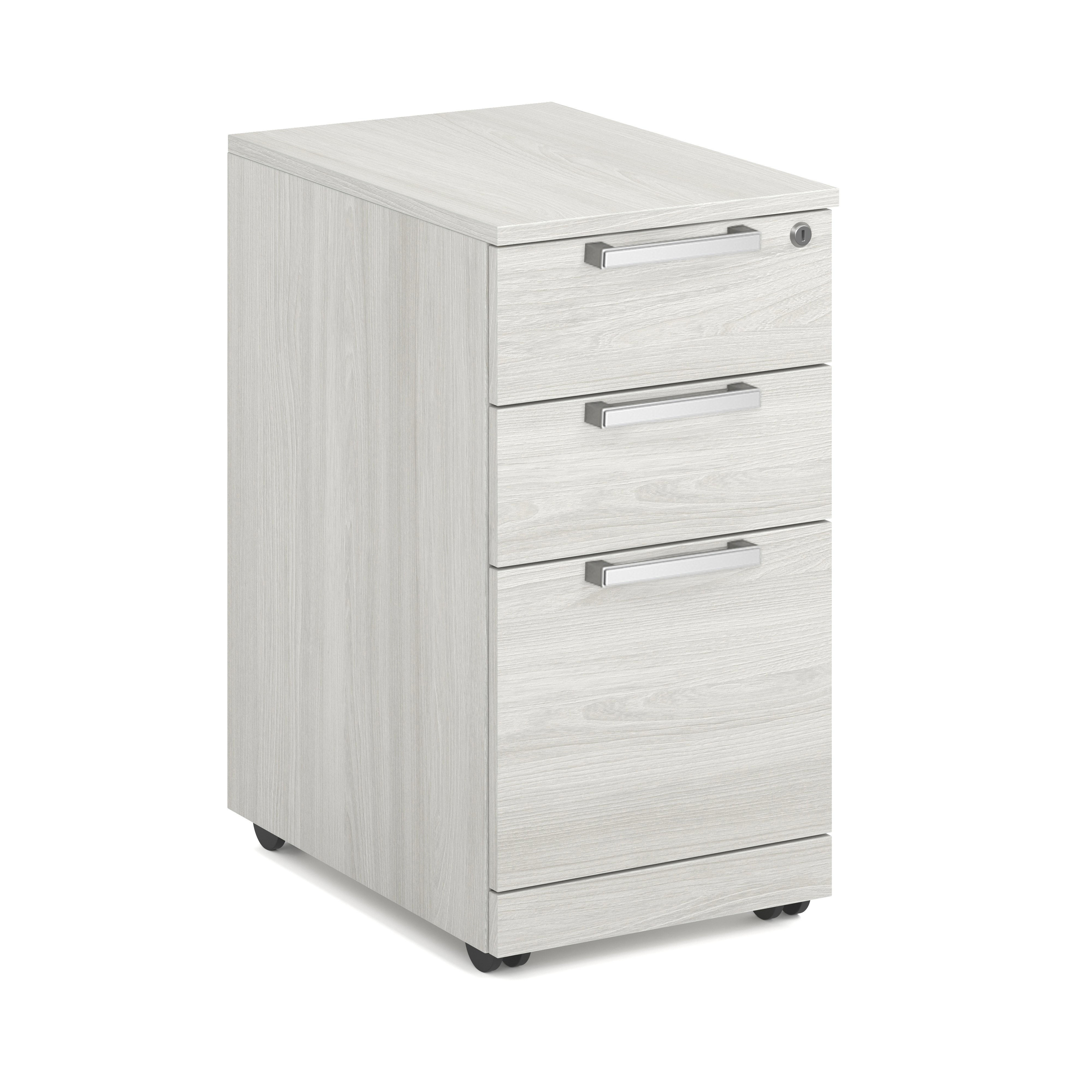 OfficeSource | OS Laminate | 3 Drawer Mobile Pedestal - Box/Box/File - Arcadia White