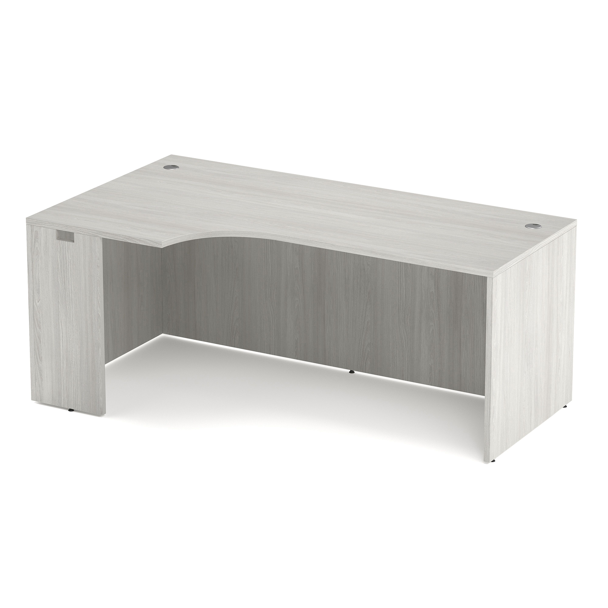 OfficeSource | OS Laminate | Left Desk Shell with Corner Extension - Arcadia White