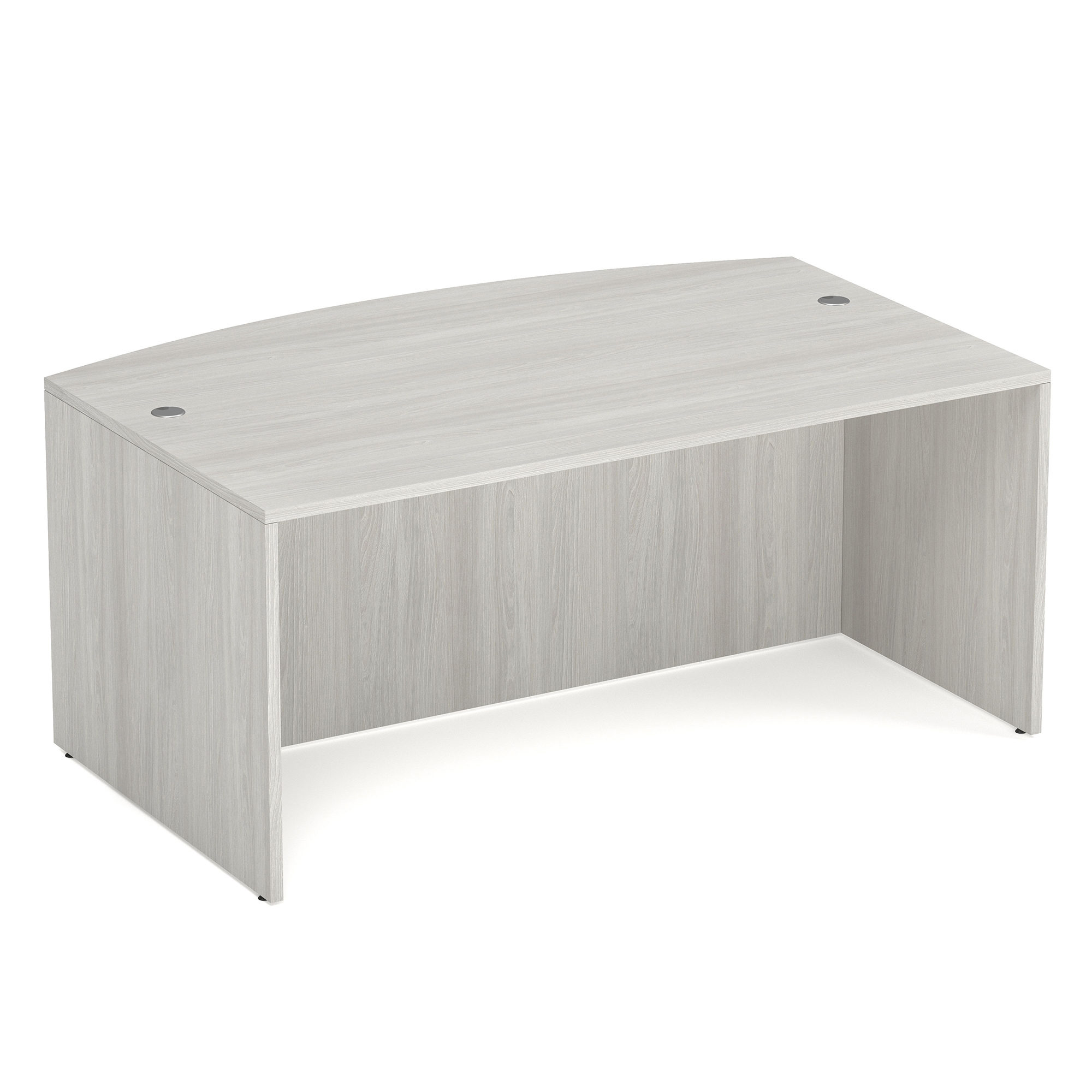 OfficeSource | OS Laminate | 66''W Bow Front Desk Shell - Arcadia White