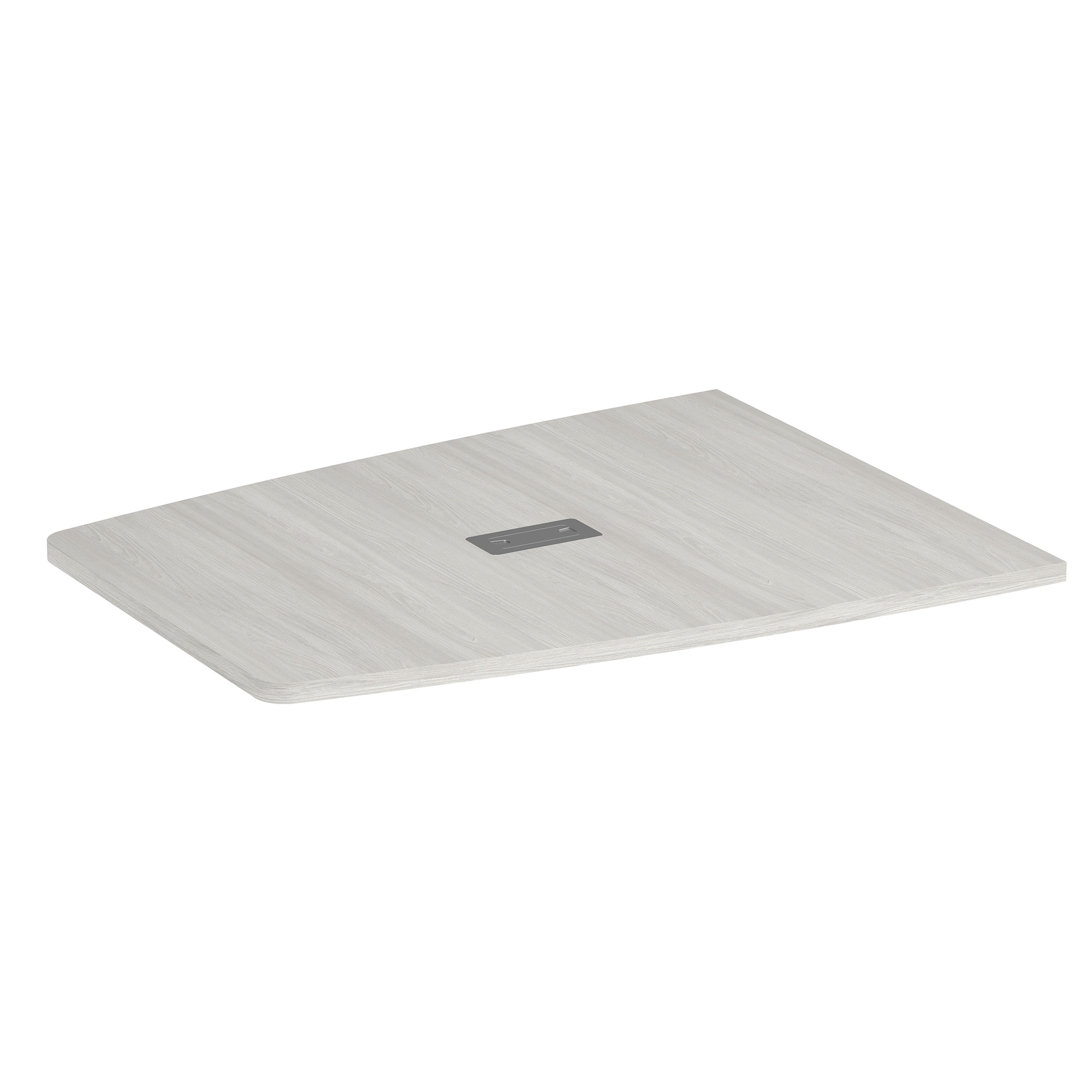 OfficeSource | Conference/Multi-Purpose Tables | Half Boat Shape Top - Requires Base - 60.5'' - Arcadia White