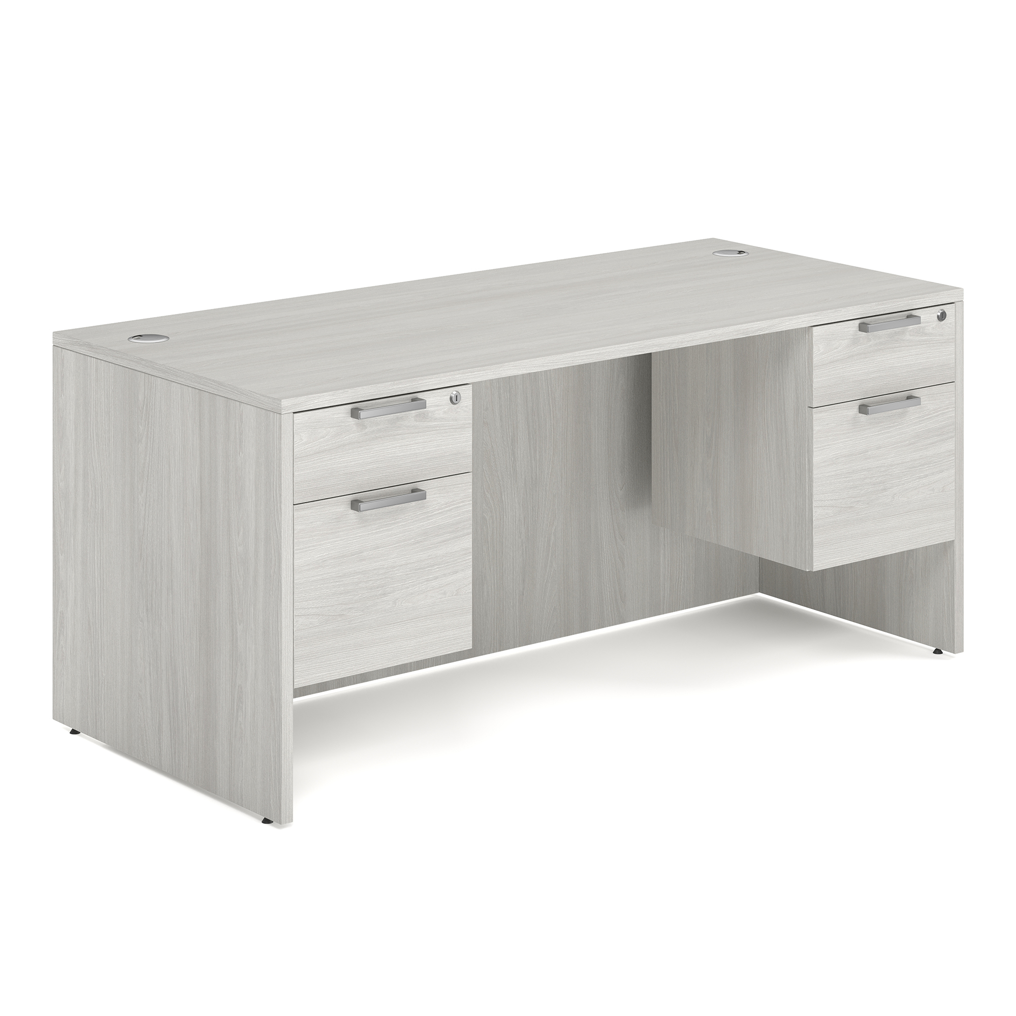 OS Laminate Double 3/4 Pedestal Desk - 71'' x 36'' - Arcadia White