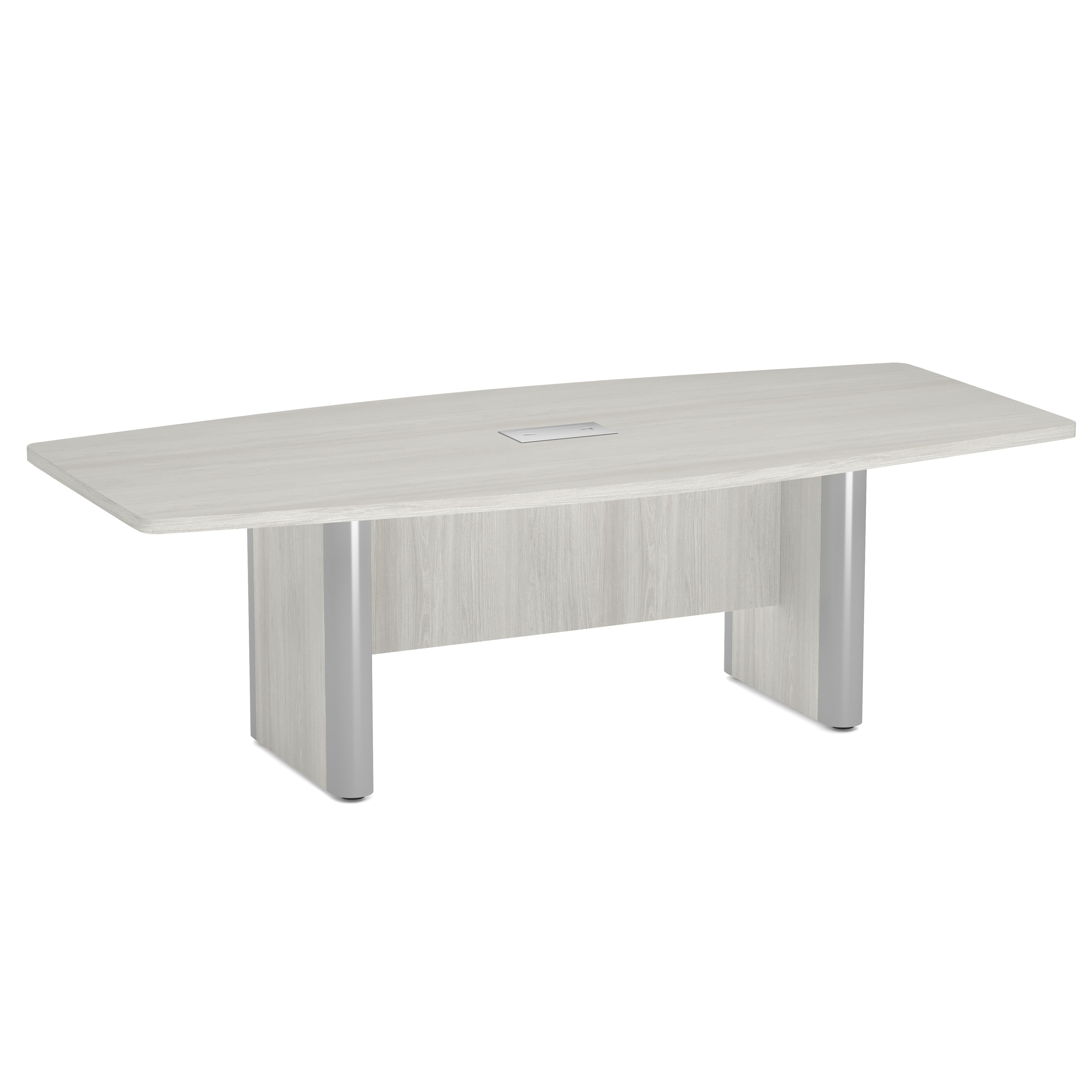 OfficeSource | OS Conference Tables | Boat Shaped Conference Table with Elliptical Base - 8' - Arcadia White